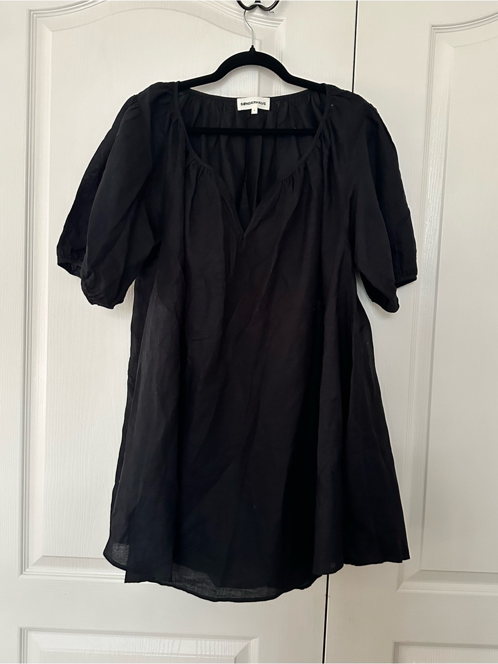 Sonderhaus Black Linen Dress
